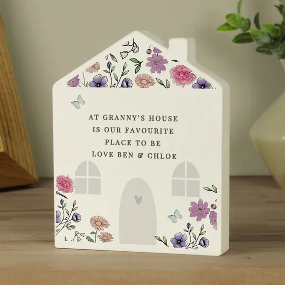 Personalised House Ornament - White, Wood image