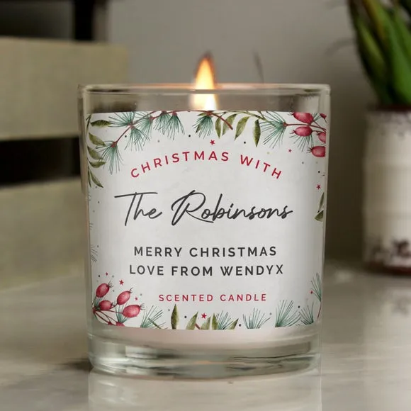 Personalised Jar Candle Christmas - Clear, Glass image