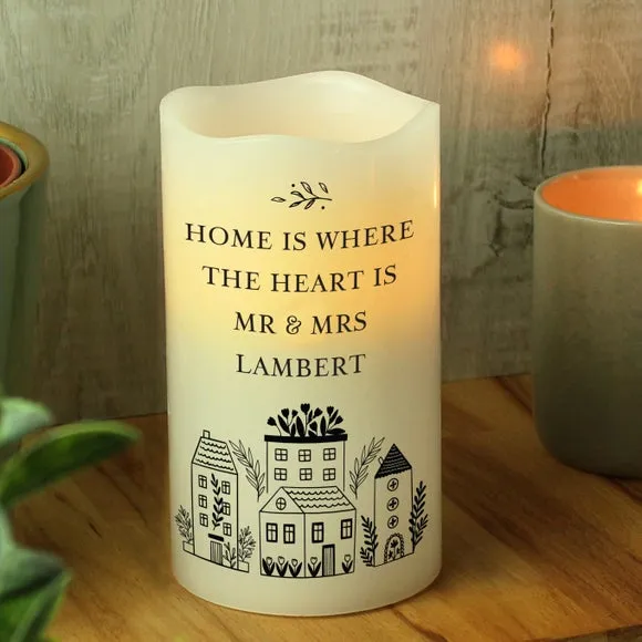Personalised LED Candle Light - White, Wax