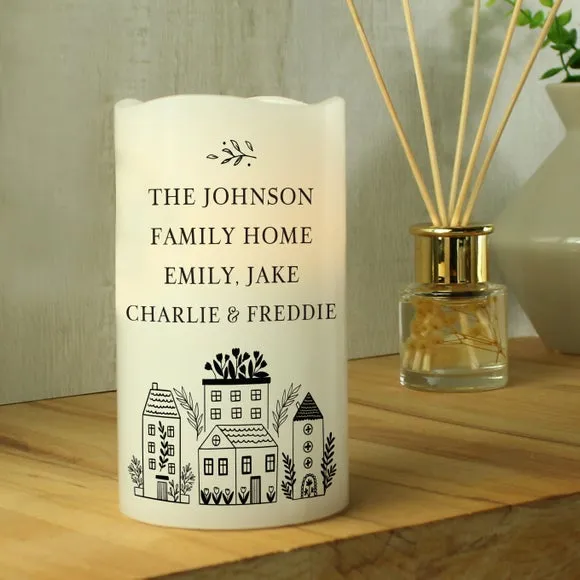 Personalised LED Candle Light - White, Wax image