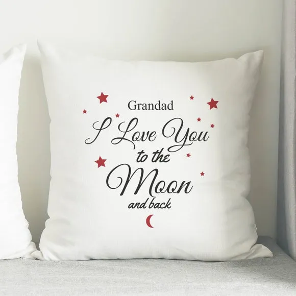 Personalised Moon & Back Cushion - White