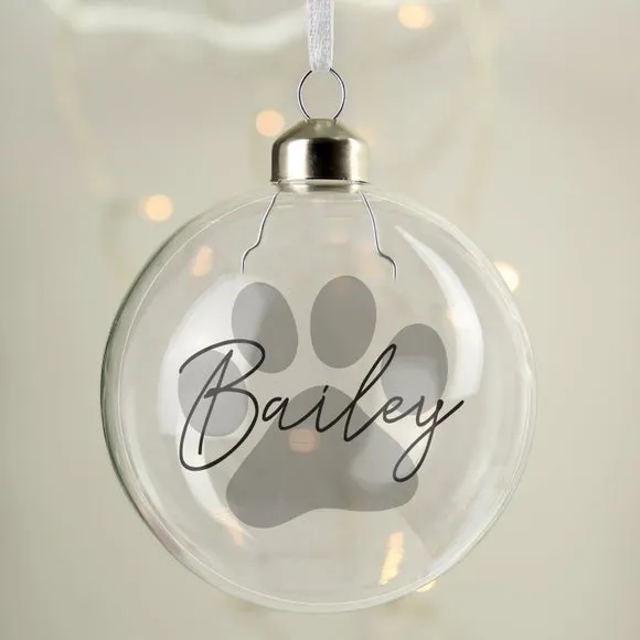 Personalised Pet Glass Bauble - Clear