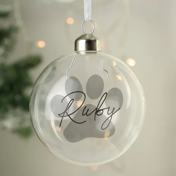 Personalised Pet Glass Bauble - Clear image