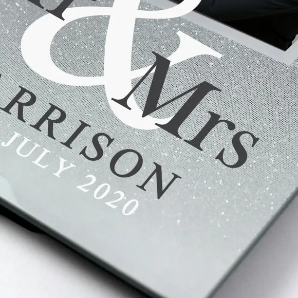 Personalised Photo Frame with Glitter - Silver