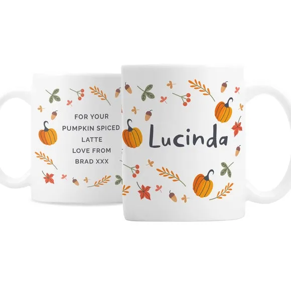 Personalised Pumpkin Mug - White, Ceramic