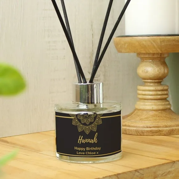 Personalised Reed Diffuser - Gold, Mandala Design