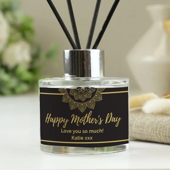 Personalised Reed Diffuser - Gold, Mandala Design