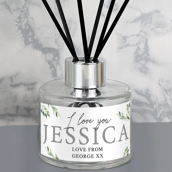 Personalised Reed Diffuser - Green, Floral image