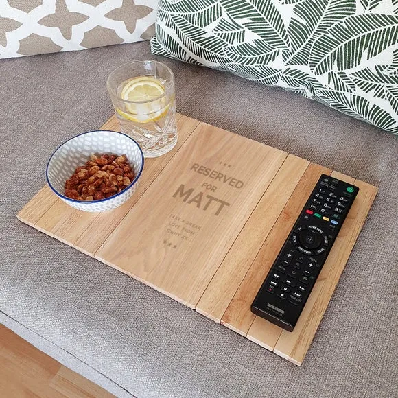 Personalised Sofa Tray - Natural, Wood