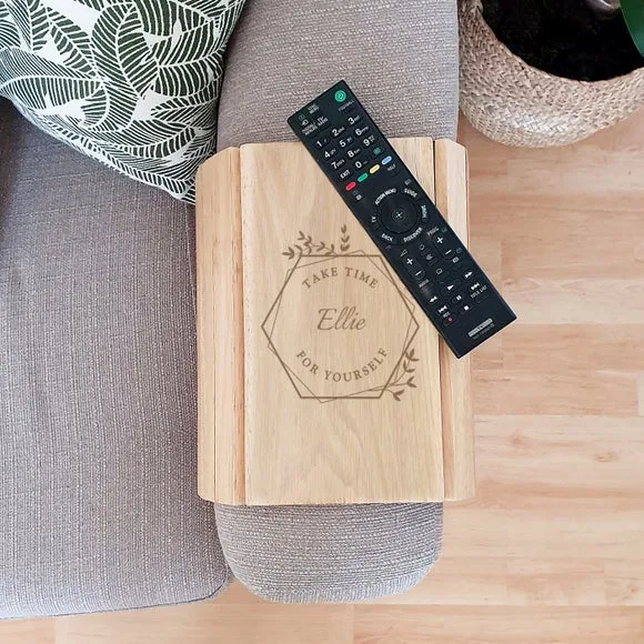 Personalised Sofa Tray - Natural, Wood