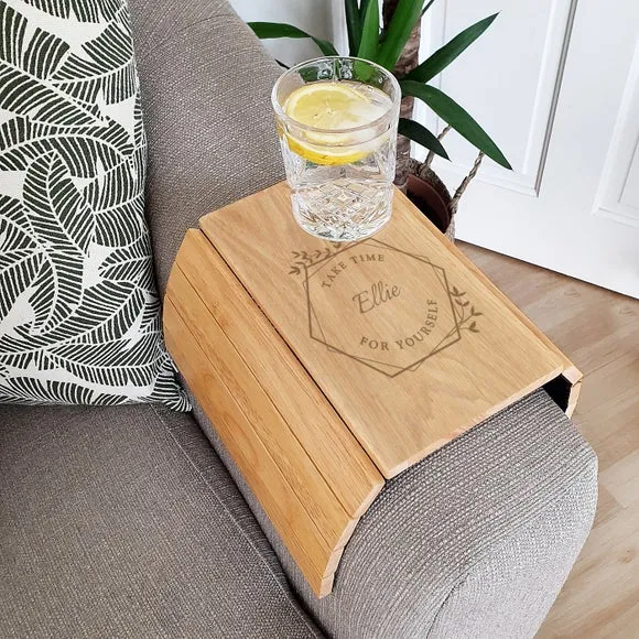 Personalised Sofa Tray - Natural, Wood