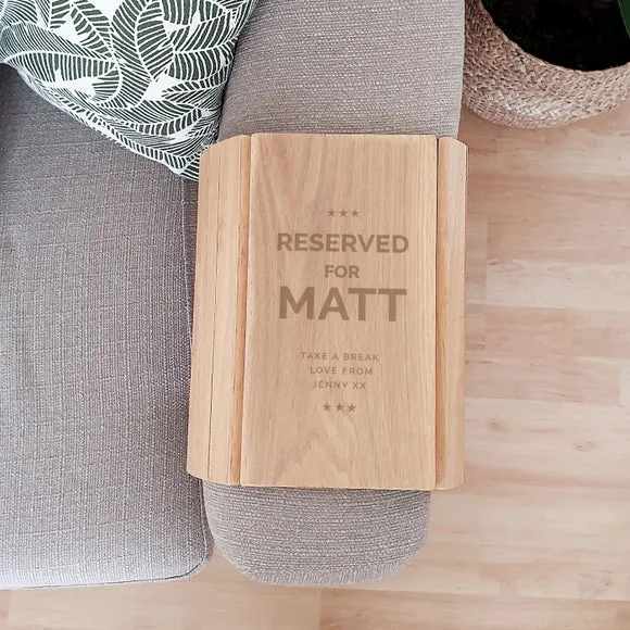 Personalised Sofa Tray - Natural, Wood