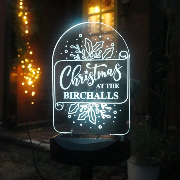 Personalised Solar LED Light - Black, Christmas