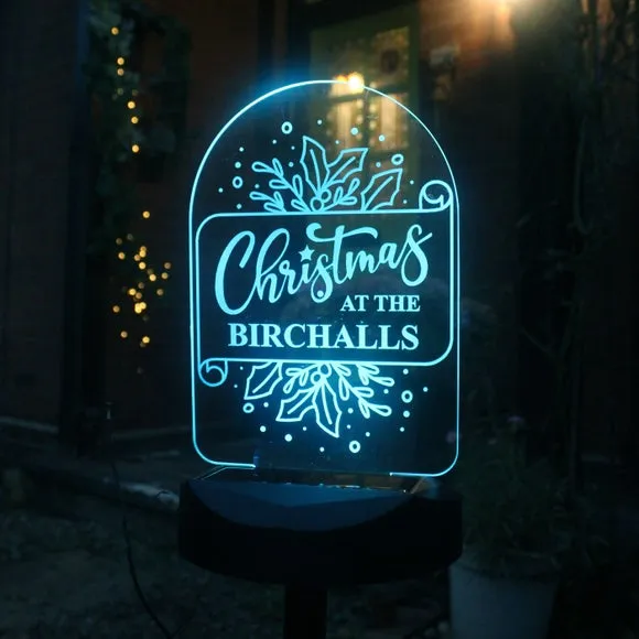 Personalised Solar LED Light - Black, Christmas