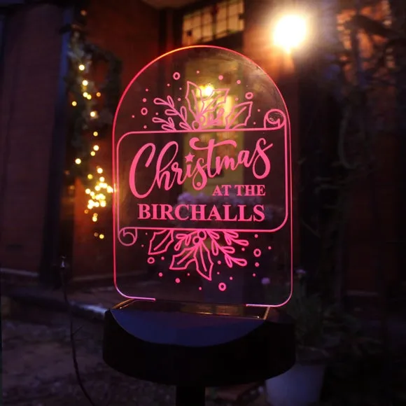 Personalised Solar LED Light - Black, Christmas