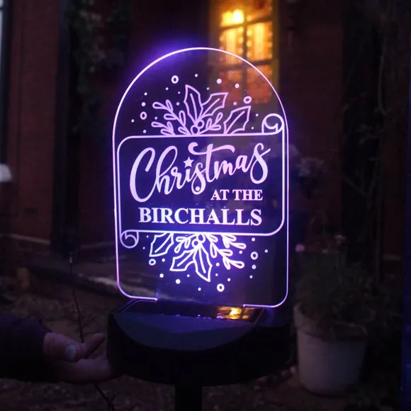 Personalised Solar LED Light - Black, Christmas