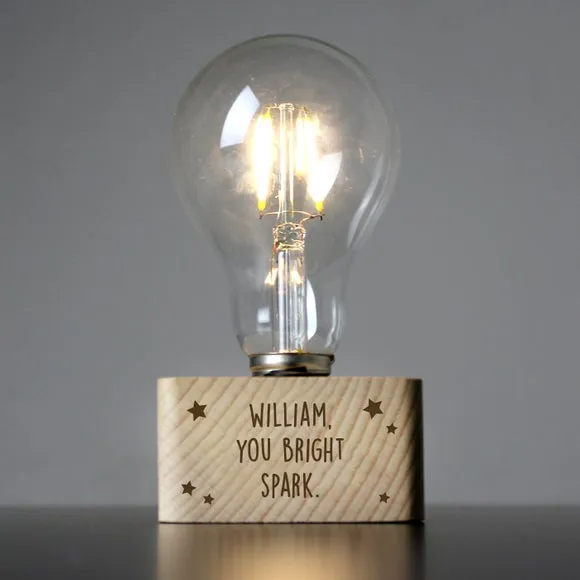 Personalised Stars LED Bulb Table Lamp - Natural