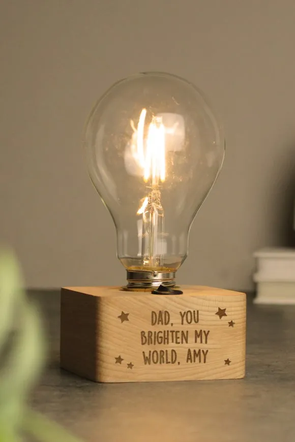 Personalised Stars LED Bulb Table Lamp - Natural
