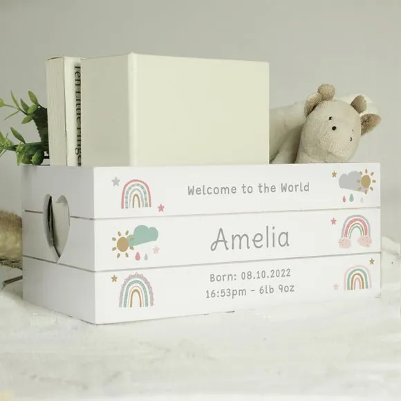Personalised Storage Crate - White, Reclaimed Wood