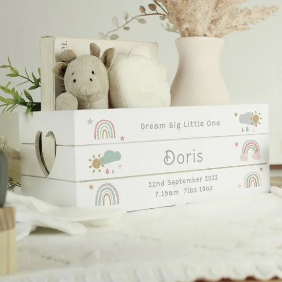 Personalised Storage Crate - White, Reclaimed Wood image