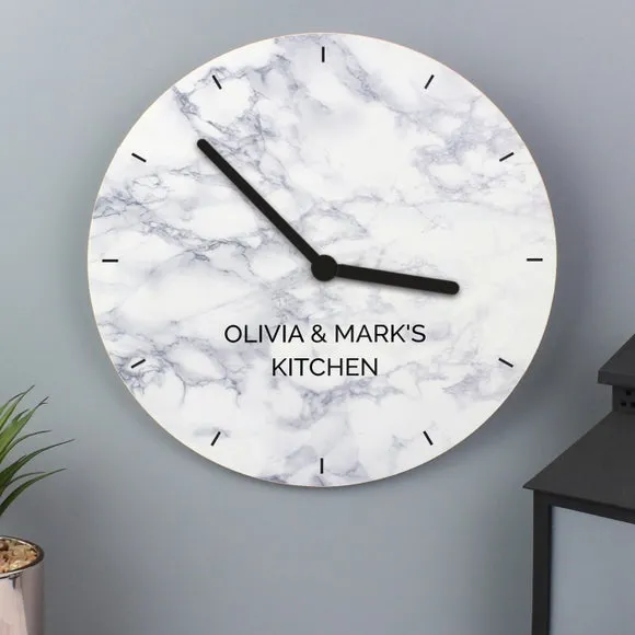 Personalised Wall Clock - Grey, Wood