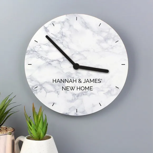 Personalised Wall Clock - Grey, Wood