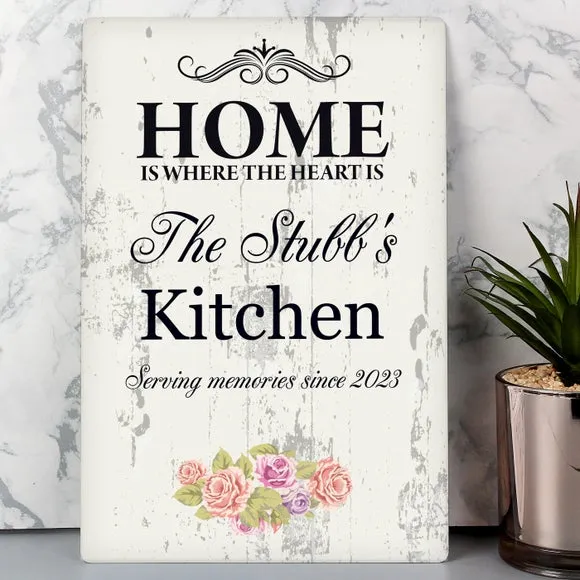 Personalised Wall Sign Shabby Chic - Off-White image