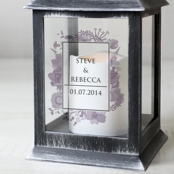 Personalised Watercolour Lantern - Black
