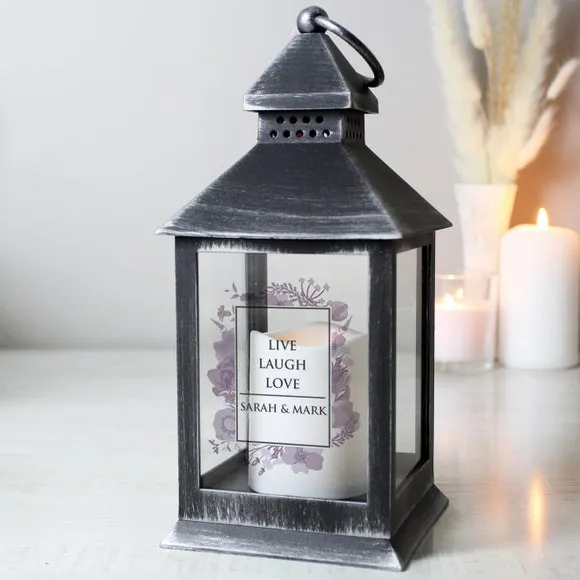 Personalised Watercolour Lantern - Black