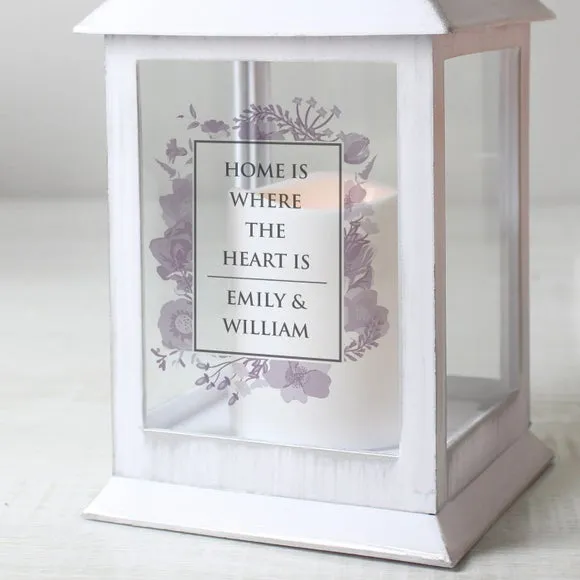 Personalised Watercolour Lantern - White