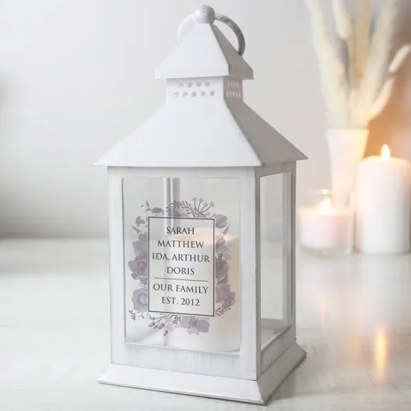 Personalised Watercolour Lantern - White
