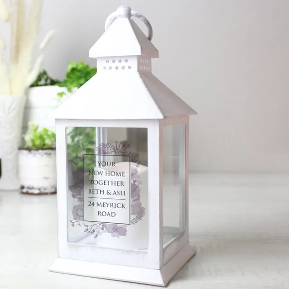 Personalised Watercolour Lantern - White