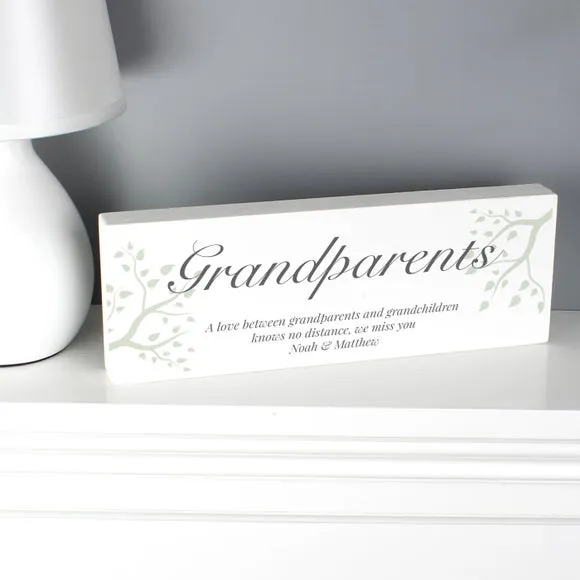 Personalised Wooden Block Sign - White, Wood