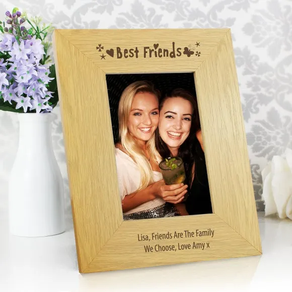 Portrait Photo Frame Best Friends - Natural, Oak