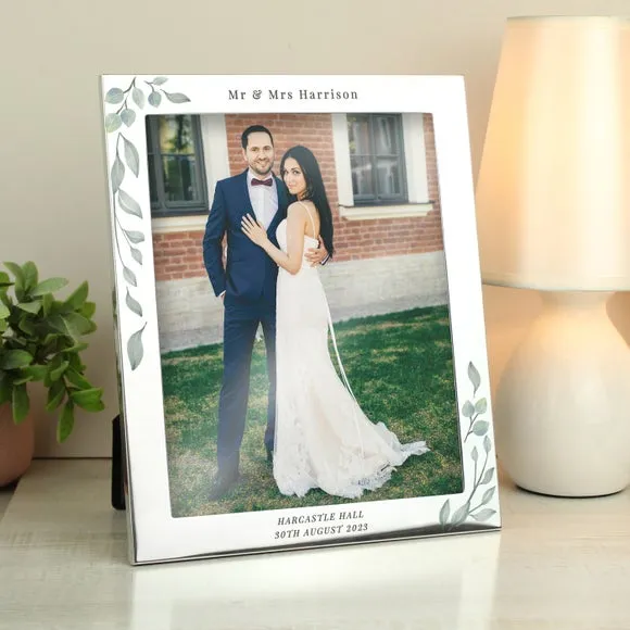 Portrait Photo Frame with Engraving - Silver, Aluminium