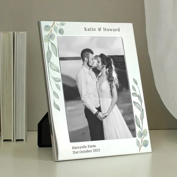 Portrait Photo Frame with Engraving - Silver, Aluminium image