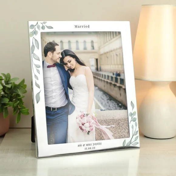 Portrait Photo Frame with Engraving - Silver, Aluminium