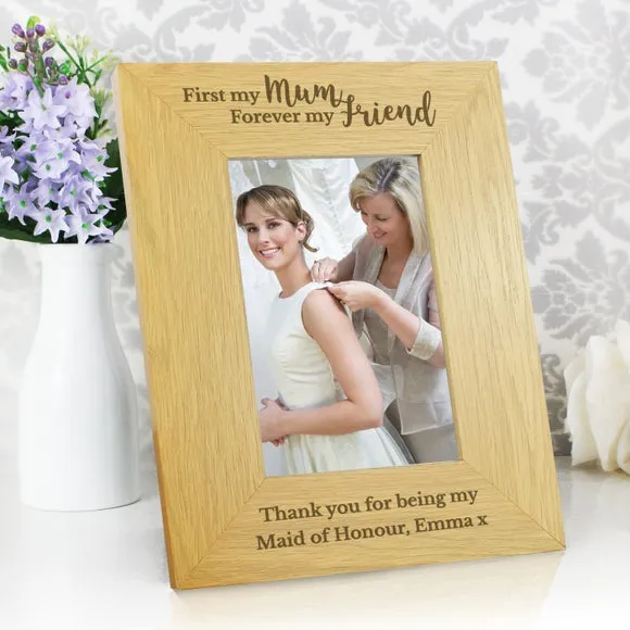 Portrait Photo Frame with Personalisation - Natural