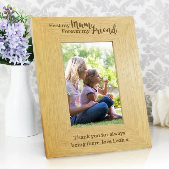 Portrait Photo Frame with Personalisation - Natural