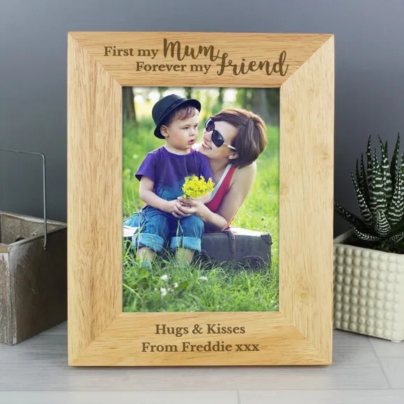 Portrait Photo Frame with Personalisation - Natural