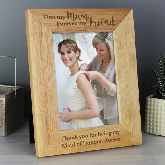 Portrait Photo Frame with Personalisation - Natural