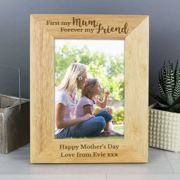 Portrait Photo Frame with Personalisation - Natural