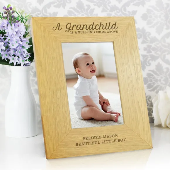 Portrait Photo Frame with Personalisation - Natural