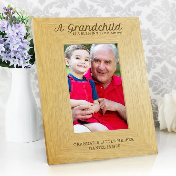 Portrait Photo Frame with Personalisation - Natural
