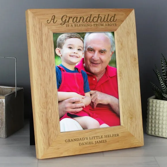 Portrait Photo Frame with Personalisation - Natural