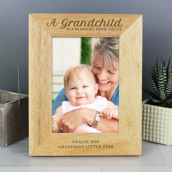 Portrait Photo Frame with Personalisation - Natural
