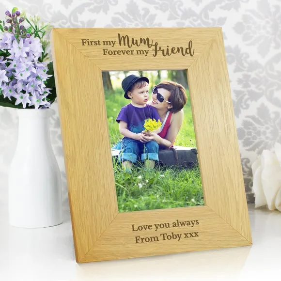 Portrait Photo Frame with Personalisation - Natural image