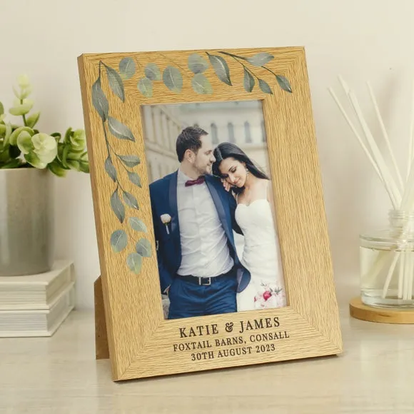 Portrait Photo Frame with Personalisation - Oak