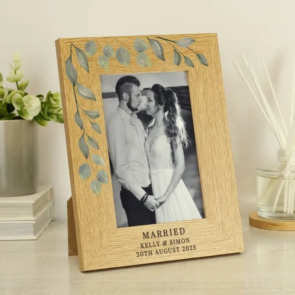 Portrait Photo Frame with Personalisation - Oak
