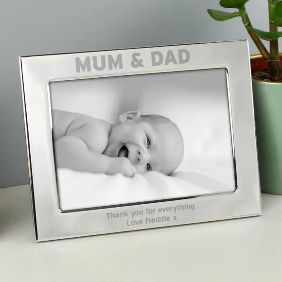Portrait Photo Frame with Personalisation - Silver